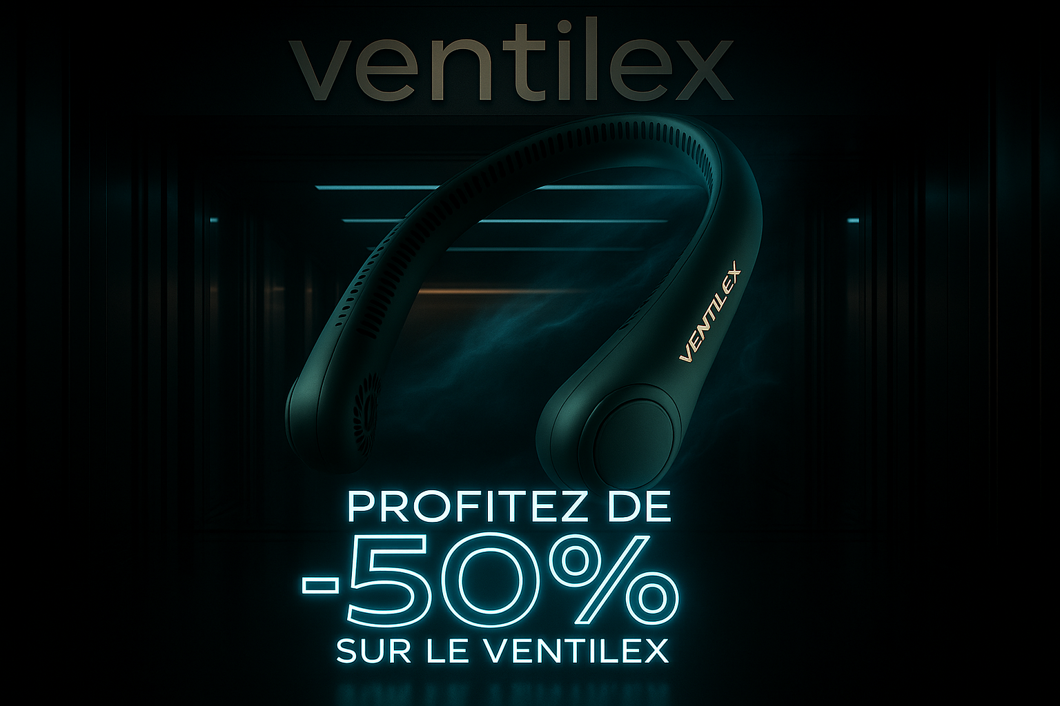 Image VENTILEX avec texte promotionnel en arrière-plan